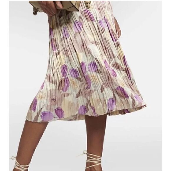 NWT Vince Floral Pleated Midi Dress - Picture 4 of 7